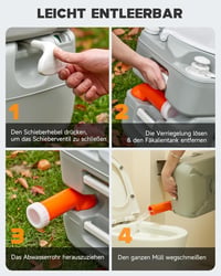DARTMOOR 22L/20L hordozható camping WC diagonális ülőkével 200kg-ig 7
