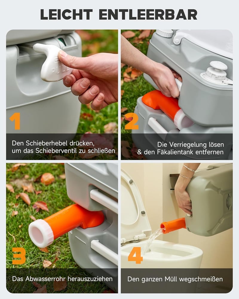 DARTMOOR 22L/20L hordozható camping WC diagonális ülőkével 200kg-ig
