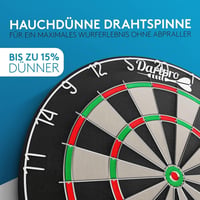 DartPro professzionális szizál dartboard öngyógyító táblával, extra vékony drótokkal és 6 darts nyíllal 4
