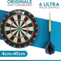 DartPro professzionális szizál dartboard öngyógyító táblával, extra vékony drótokkal és 6 darts nyíllal 2