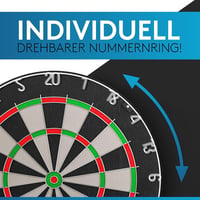 DartPro professzionális szizál dartboard öngyógyító táblával, extra vékony drótokkal és 6 darts nyíllal 5