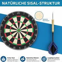 DartPro professzionális szizál dartboard öngyógyító táblával, extra vékony drótokkal és 6 darts nyíllal 6