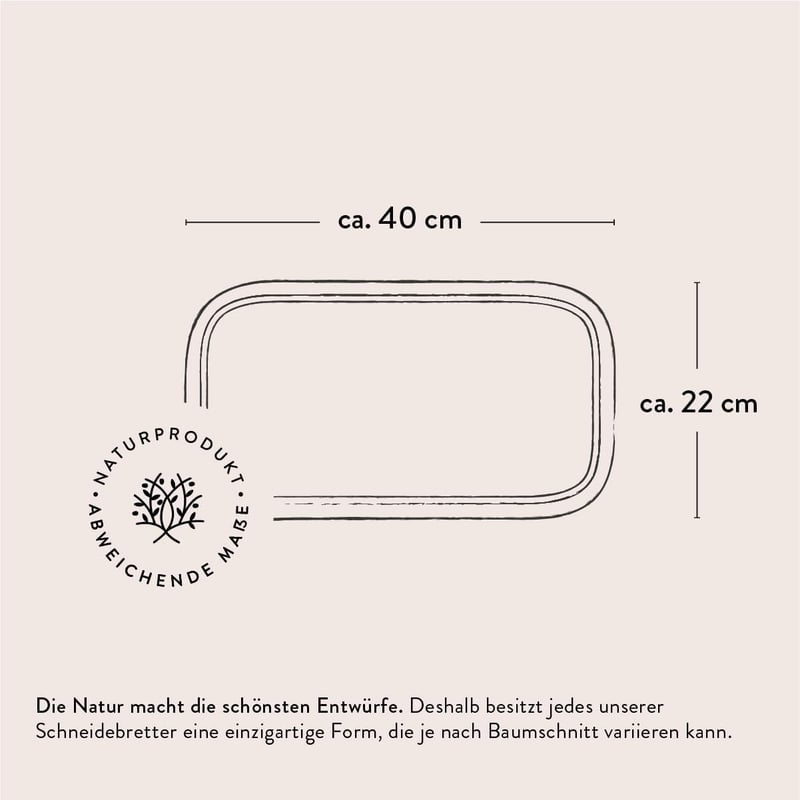 das Olivenholzbrett olíva fa vágó- és tálalódeszka léelvezető barázdával, fogantyú kivágással bal és jobb oldalon, 40-44 x 20-21 cm