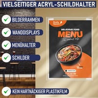 Dasher Products A4 akril táblakeret falra szerelhető, álló/fekvő - 6 db 6