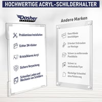 Dasher Products A4 akril táblakeret falra szerelhető, álló/fekvő - 6 db 3