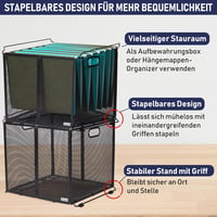 Dasher Products A4 Függőleges Fájltartó Fekete Fém Hálós Dokumentumtartó Irattartó Kosár 4