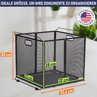 Dasher Products A4 Függőleges Fájltartó Fekete Fém Hálós Dokumentumtartó Irattartó Kosár 3