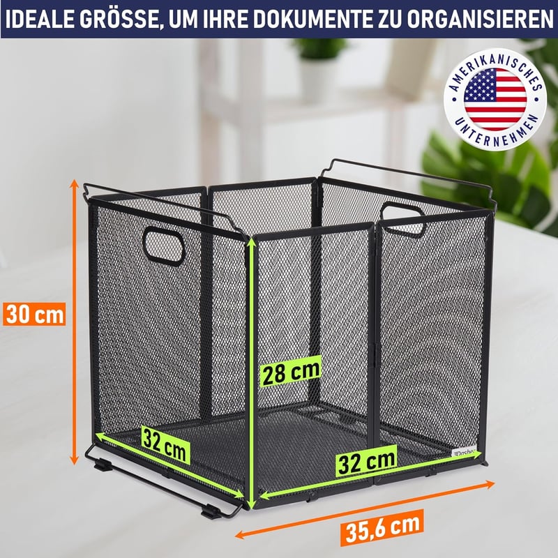 Dasher Products A4 Függőleges Fájltartó Fekete Fém Hálós Dokumentumtartó Irattartó Kosár