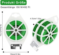 DASHUAIGE 150m Növénykötöző Drót Tekerccsel és Vágóval Fekete 2