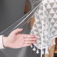 DASIAUTOEM Priehľadný PVC obrus 140x240 cm vodeodolná, umývateľná a mastnote odolná ochranná fólia na stôl 5