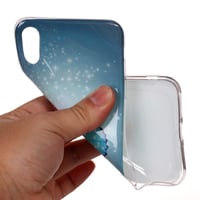 DasKAn iPhone X/XS (5,8") fluoreskujúci silikónový kryt – ultra tenké nárazuvzdorné TPU puzdro s farebným graffiti vzorom svietiacim v tme, #2 5
