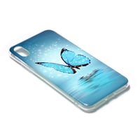DasKAn iPhone X/XS (5,8") fluoreskujúci silikónový kryt – ultra tenké nárazuvzdorné TPU puzdro s farebným graffiti vzorom svietiacim v tme, #2 4