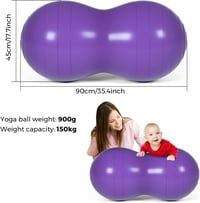 DASKING Yoga labda 90x45 cm, gimnasztikai és pilates labda 5