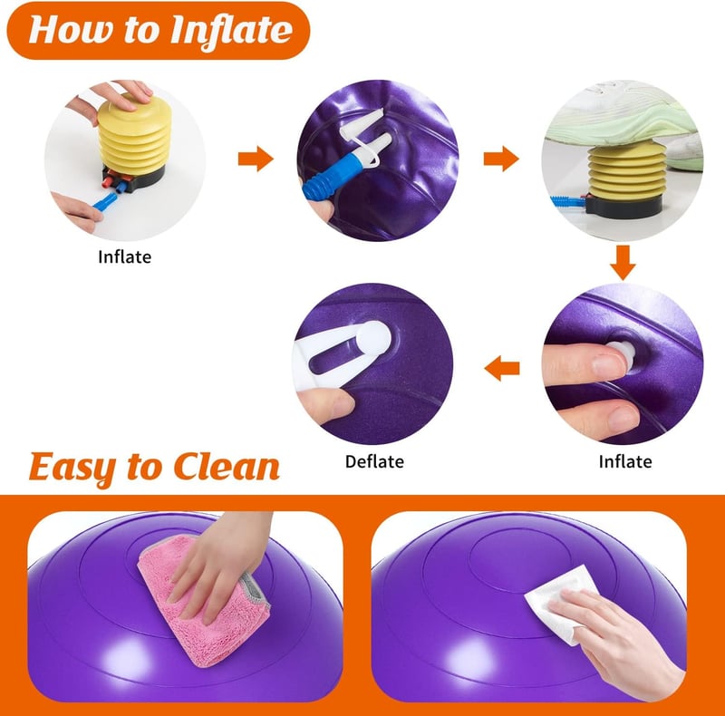 DASKING Yoga labda 90x45 cm, gimnasztikai és pilates labda