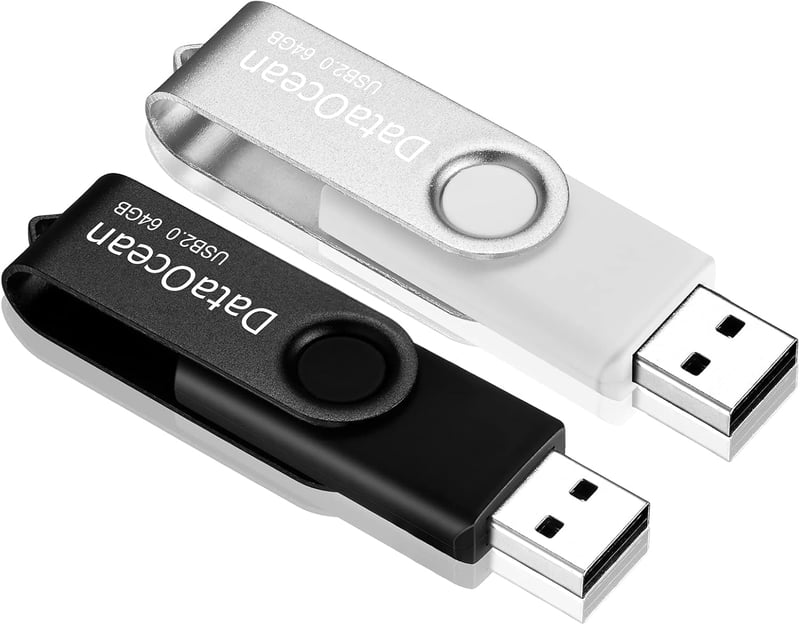 DataOcean 64GB USB 2.0 Pendrive Fekete-Ezüst 2db Gyors Memóriapendrive - 64 GB