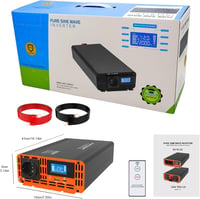 DATOUBOSS 2000W/4000W Inverter 24V-230V tiszta szinuszhullám USB Type-C LCD kijelzővel 9