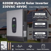 DATOUBOSS 6200W 48V Hibrid Inverter - Tiszta Szinusz Napelemes Átalakító 220V/230V AC Kimenettel, 120A MPPT Napelem Szabályzóval, Akkumuláto 2