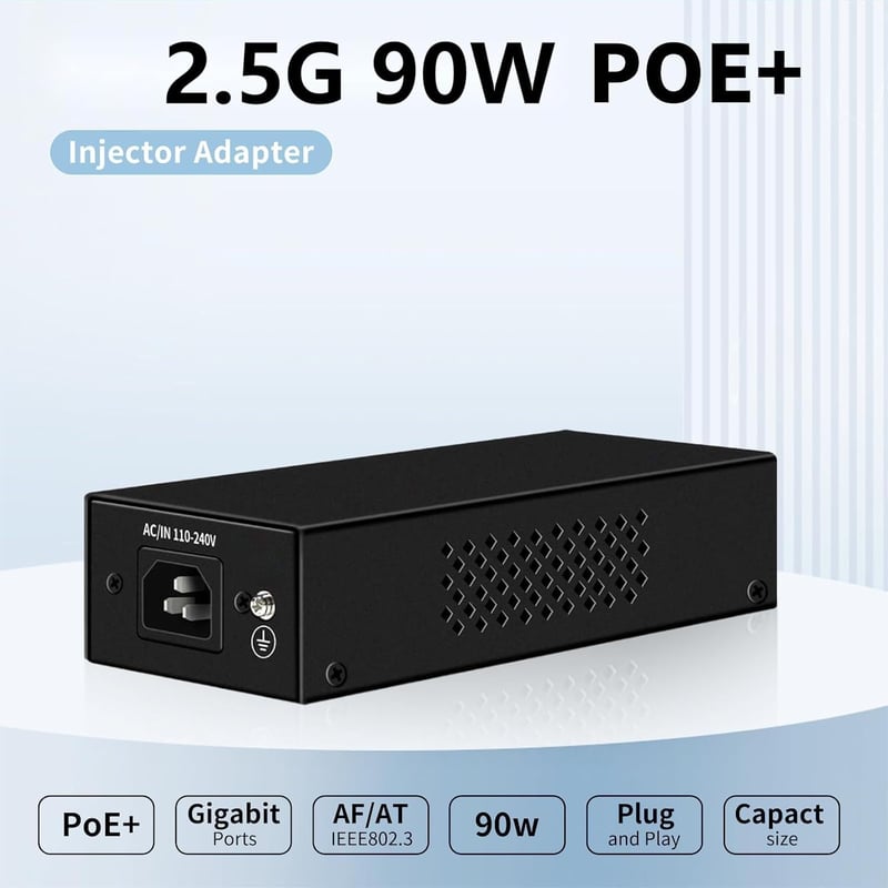 Davuaz PoE Injector 90W Gigabit adapter IP kamerához és VoIP telefonhoz