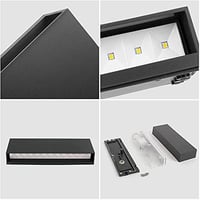 DAWALIGHT 2 darabos 6W LED kültéri fali lámpa, IP65 vízálló, meleg fehér 3000K 6