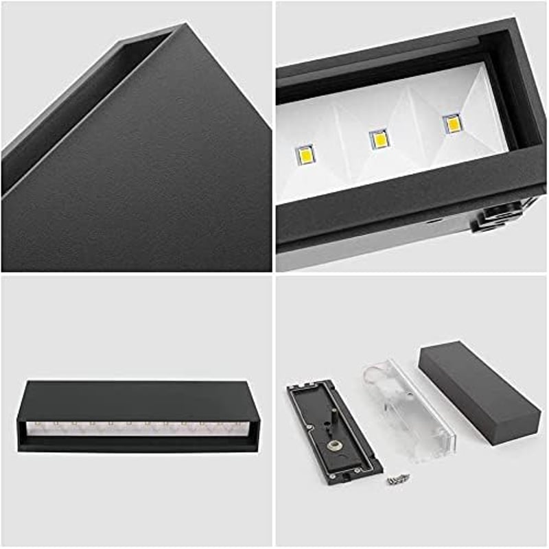 DAWALIGHT 2 darabos 6W LED kültéri fali lámpa, IP65 vízálló, meleg fehér 3000K