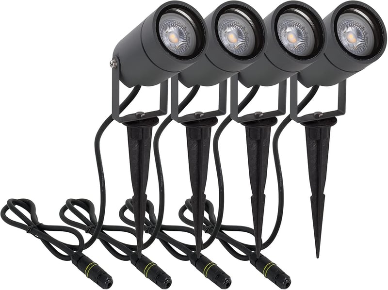 DAWALIGHT 4 darabos talajszpot szett GU10 IP65 vízálló kerti lámpa meleg fehér LED