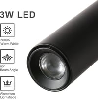 DAWALIGHT Fali Olvasólámpa 2 db Flexibilis Gönyörlábas LED 3W Fekete Hálószobai Fali Lámpa Kapcsolóval 4