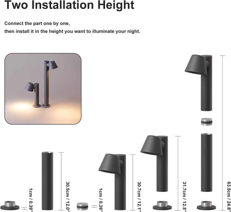 DAWALIGHT GU10 LED kerti lámpa 5W 3000K IP44 vízálló talajlámpa antracit
