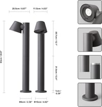 DAWALIGHT GU10 LED kerti lámpa 5W 3000K IP44 vízálló talajlámpa antracit 3