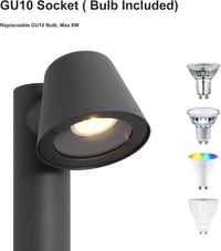 DAWALIGHT GU10 LED kerti lámpa 5W 3000K IP44 vízálló talajlámpa antracit 5