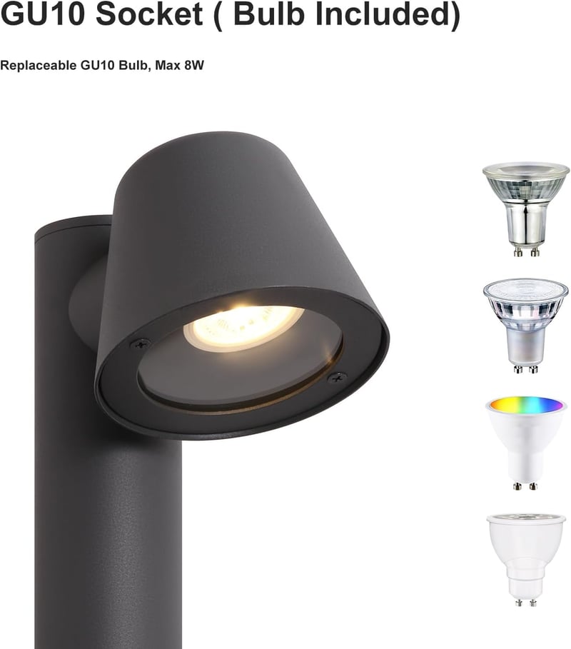 DAWALIGHT GU10 LED kerti lámpa 5W 3000K IP44 vízálló talajlámpa antracit