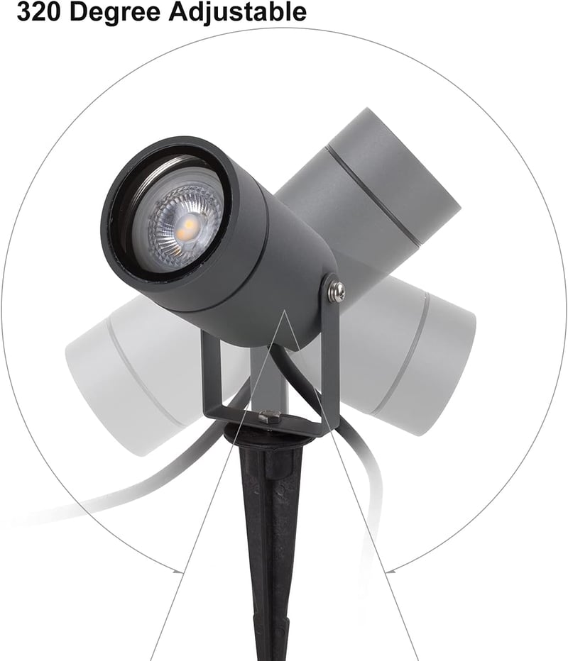 DAWALIGHT kertilámpa GU10 5W meleg fehér IP65 vízálló kerti lámpa alumínium szürke