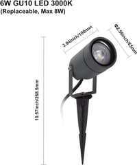 DAWALIGHT kertilámpa GU10 5W meleg fehér IP65 vízálló kerti lámpa alumínium szürke 3