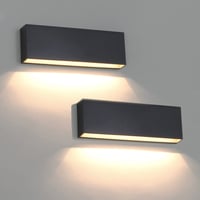 Vonkajšie nástenné LED svietidlo DAWALIGHT 6W, IP65, 3000K teplá biela, tmavosivé - 2 ks 2
