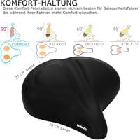 DAWAY C40 Extra Puha Kerékpár Nyereg - Nagyméretű Memóriahabos Ülés Férfiaknak és Nőknek, Univerzális Bicikli Ülés MTB, E-bike, Városi és Or 2