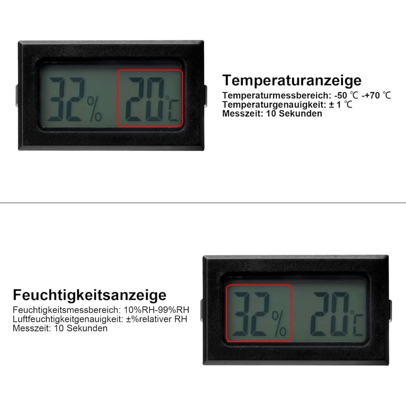 DAWRIS 5 db Mini Digitális Hőmérő Páratartalom Mérő LCD Kijelzővel