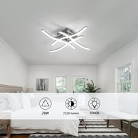 DAXGD 24W LED Mennyezeti Lámpa Hideg Fehér 6500K Hálószoba Konyha Fürdőszoba 3