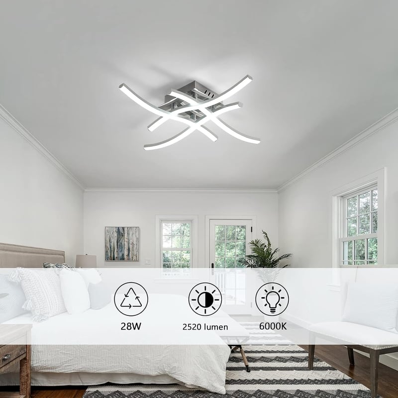 DAXGD 24W LED Mennyezeti Lámpa Hideg Fehér 6500K Hálószoba Konyha Fürdőszoba