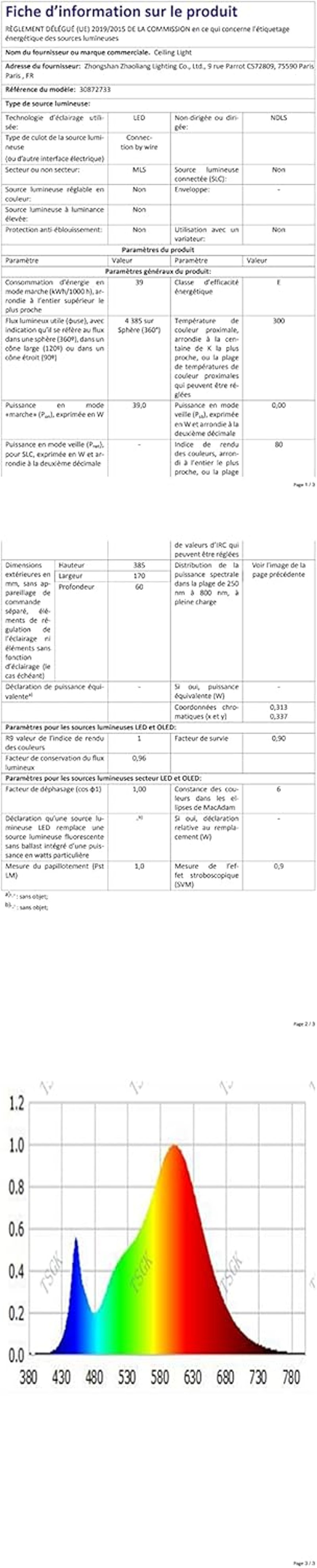DAXGD Modern LED Mennyezeti Lámpa 39W Fehér Bolygó Dizájn Meleg Fehér 3000K