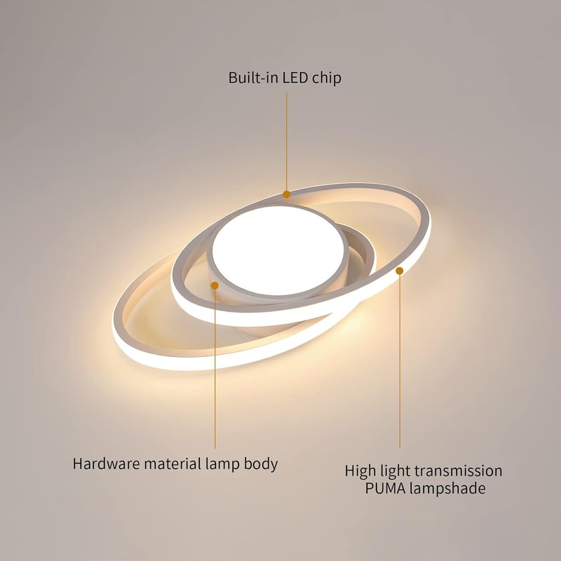 DAXGD Modern LED Mennyezeti Lámpa 39W Fehér Bolygó Dizájn Meleg Fehér 3000K