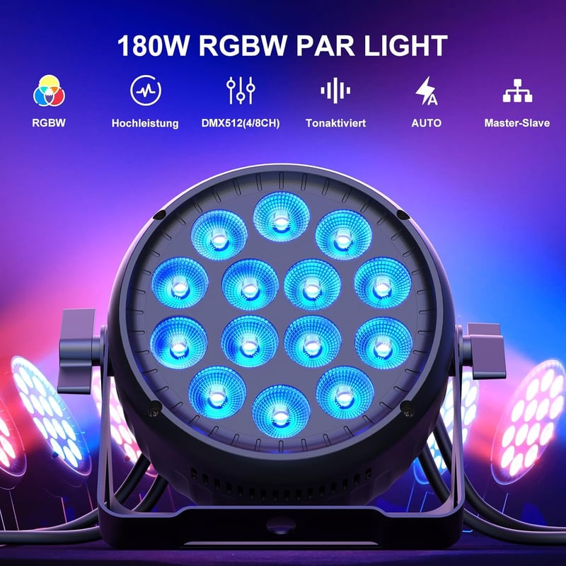 DayFlicker LED Par Spotlight 210W RGBW Színváltó Lámpa DMX512 Vezérléssel
