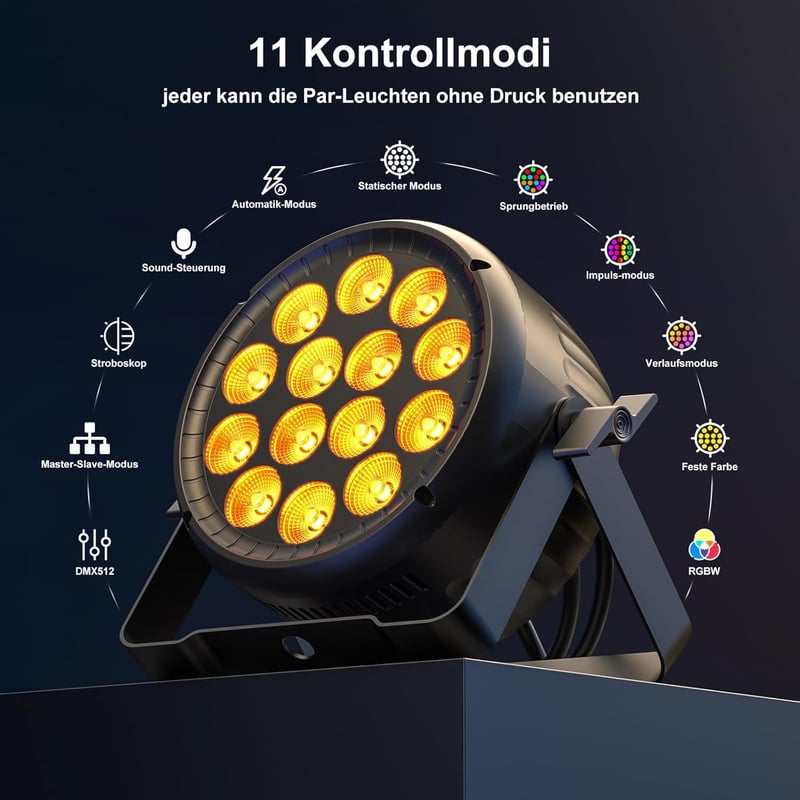 DayFlicker LED Par Spotlight 210W RGBW Színváltó Lámpa DMX512 Vezérléssel
