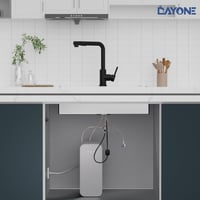 DAYONE Fekete Alacsony Nyomású Konyhai Csaptelep 360° Forgatható L-Alakú Keverőcsap 4