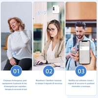 Daytech Vészjelző Gomb Időseknek - WiFi Tuya Smart SOS Rendszer Mobiltelefonra - Segélyhívó Betegeknek, Fogyatékkal Élőknek és Gyermekeknek 3