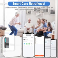 Daytech Vészjelző Gomb Időseknek - WiFi Tuya Smart SOS Rendszer Mobiltelefonra - Segélyhívó Betegeknek, Fogyatékkal Élőknek és Gyermekeknek 5