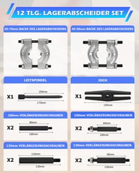 DAYUAN 12 részes csapágy lehúzó készlet lflywheel szeparátor tárolóval 6