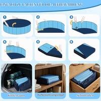 Piscină pliabilă pentru câini Dazhtu 100x30 cm, cu orificiu de scurgere, piscină portabilă din PVC antiderapantă pentru câini mari și mici, albastru 3