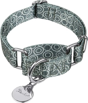 Zgardă Martingale pentru câini Dazzber, ajustabilă, gri, medie, 2.5cm