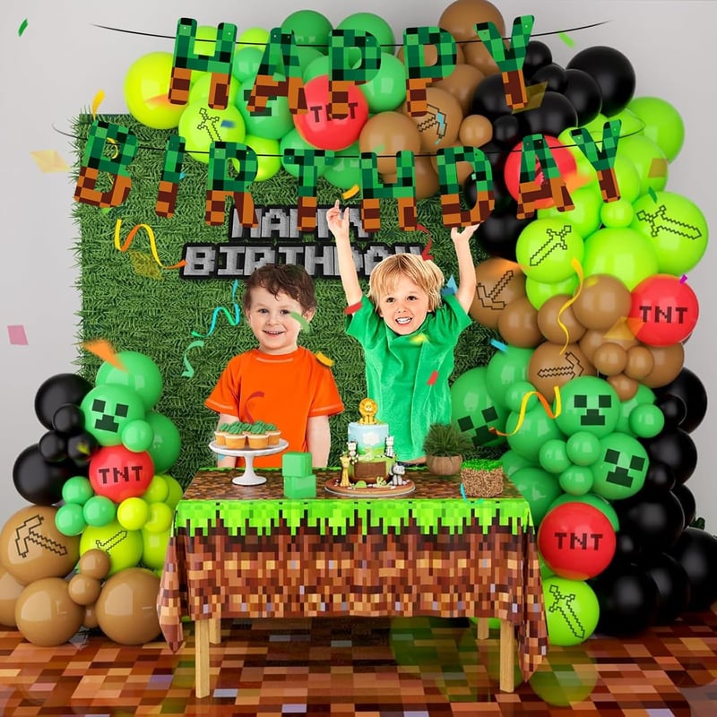 DazzJoy Pixel Videojáték Szülinapi Füzér Gamer Dekoráció
