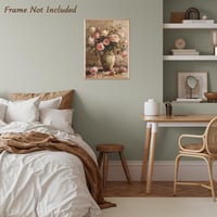 Tablou Canvas Vintage cu Flori Dazzlewall, Decorațiune de Perete în Stil Rural Francez pentru Baie, Dormitor, Living, 30x40 cm, Fără Ramă 5