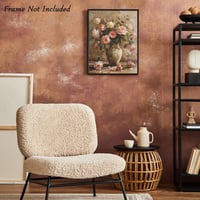 Tablou Canvas Vintage cu Flori Dazzlewall, Decorațiune de Perete în Stil Rural Francez pentru Baie, Dormitor, Living, 30x40 cm, Fără Ramă 2